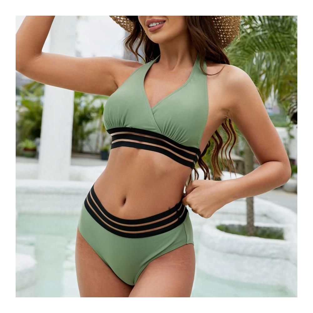 Entzückender Cocktail der Eleganz Damen Bikini-Set mit High-Waist-Schnitt – Einzigartige Beachwear für stilvolle Auftritte