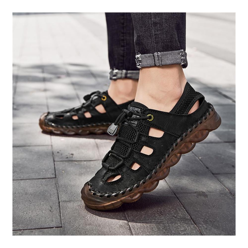 Erlebe den ultimativen Outdoor-Sommer mit Sport- & Outdoorsandalen Herren Leder Sandalen für Strand Trekking und mehr! Bequem stabil und stylish