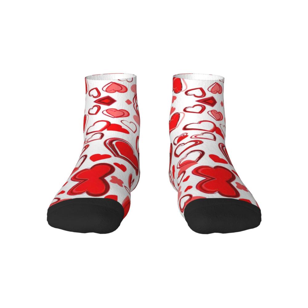 Komfortable Knöchelsocken für Erwachsene mit stilvollen Designs – Romantisches Rot Unisex One Size Ideales Geschenk für Damen und Herren