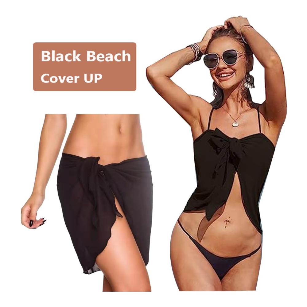 Verführerische Strandmode 2er-Set Pareos & Strandkleider für Damen | Bikini Rock Sarong Chiffon Badeanzug Wrap & Kurz Bikini Cover up | Wickeltuch Strandtuch für einen sexy Look