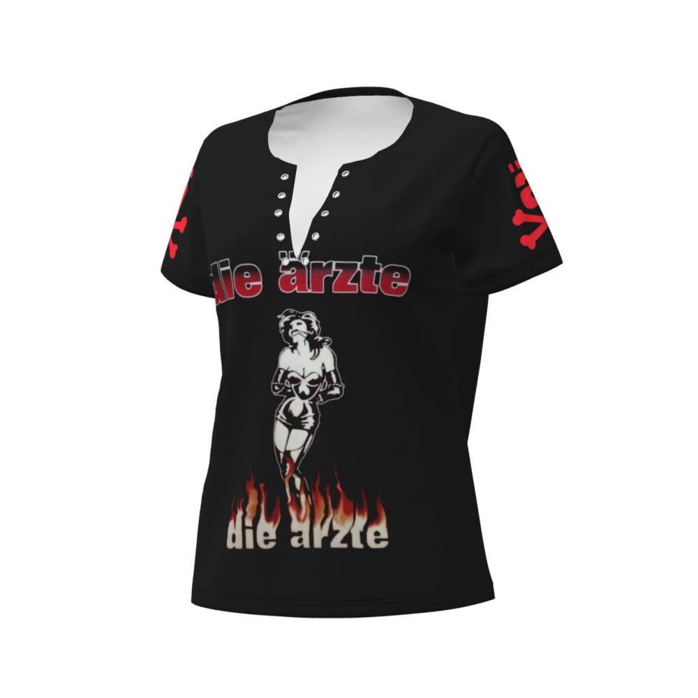 Entdecken Sie die neuesten Damen T-Shirts Deutsche Rockband Arzte Grafik-T-Shirts mit verführerischem V-Ausschnitt. Lässiger Stil modisches Design - ein Muss für Ihren Kleiderschrank