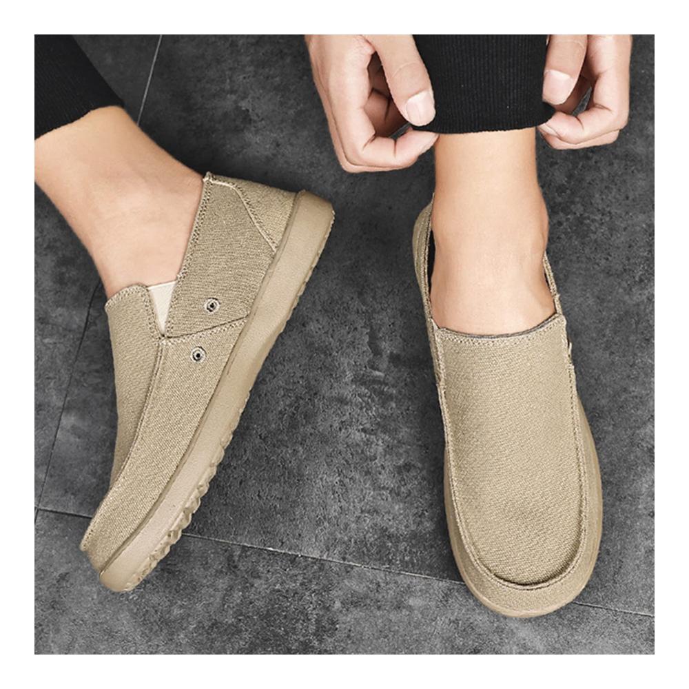 Entspannte Eleganz Bequeme Slipper & Mokassins für Herren | Atmungsaktive leichte Slip-Ons mit rutschfester Sohle | Orthopädische Sommer-Schuhe in Blau Größe 42 EU