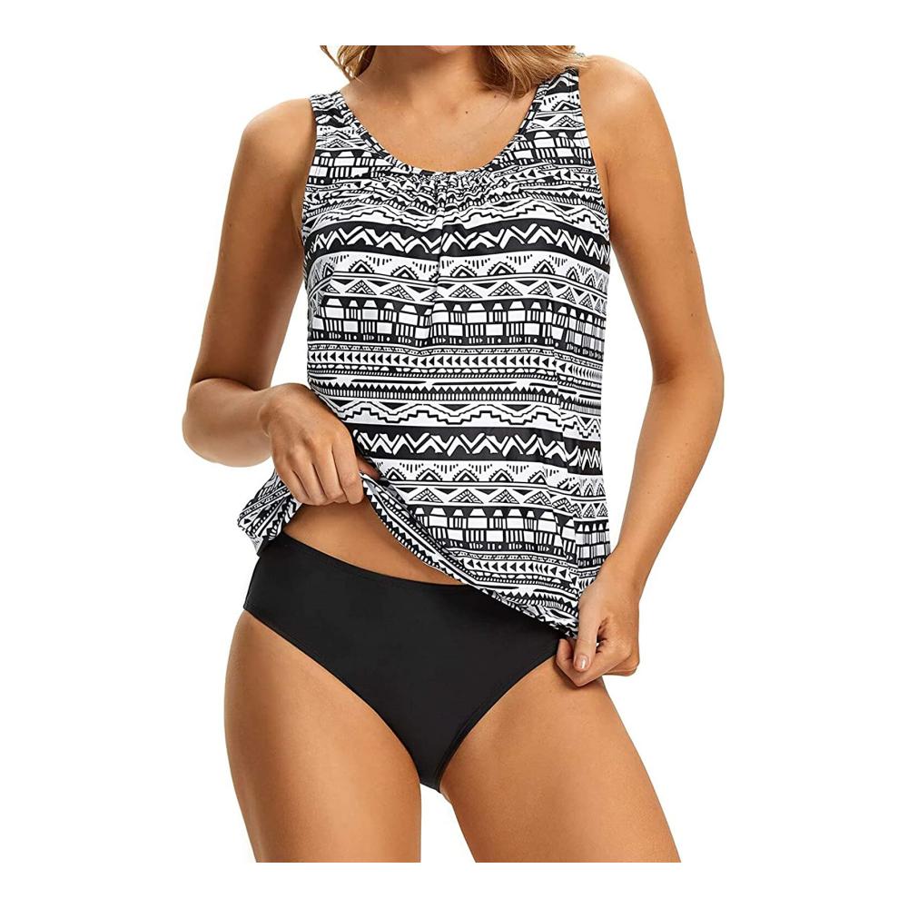 Erfrischender Stil Damen Tankini-Set mit Shorts für sommerliche Schwimmabenteuer - Zweiteiliger Badeanzug für ultimativen Komfort und Stil - Ideal für Strandtage und Poolpartys