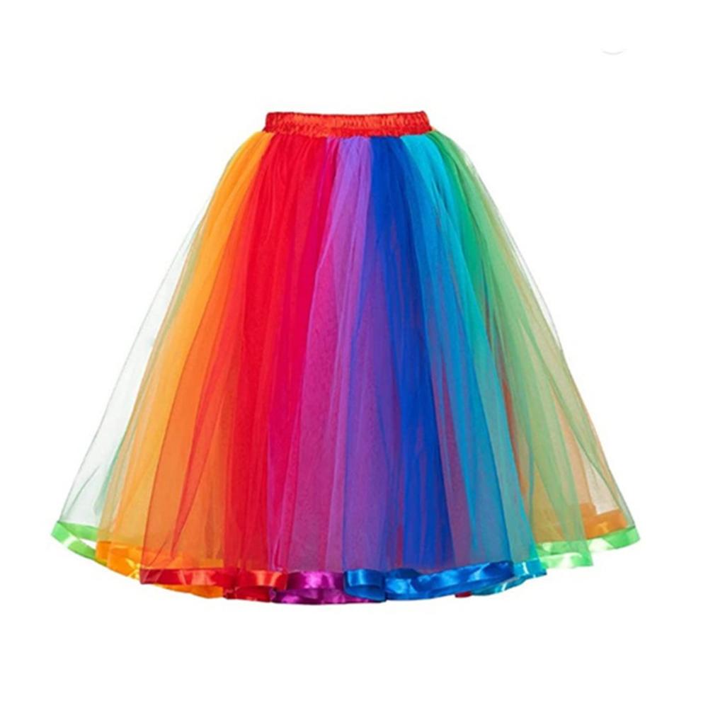 Einzigartiger 50er Rockabilly Petticoat Damen Tüllrock Lang mit Hoher Taille für Erwachsene. Verführerisches Ballett- und Tanzkleidungsstück zum Verkleiden