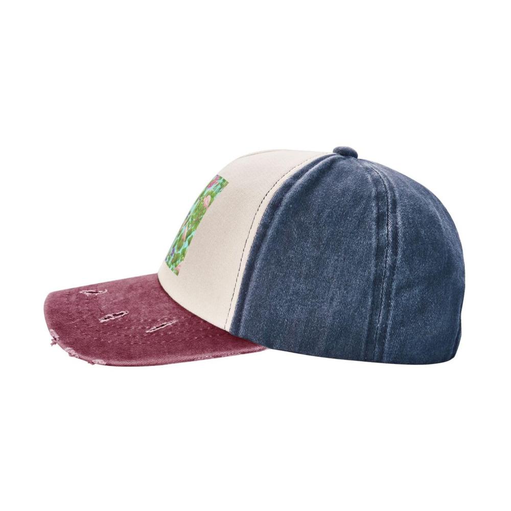 Entdecken Sie den trendigen Komfort Baseball Caps mit Flamingo Love Flowers Design ideal für Sport und Freizeit. Einheitsgröße für stylische Köpfe