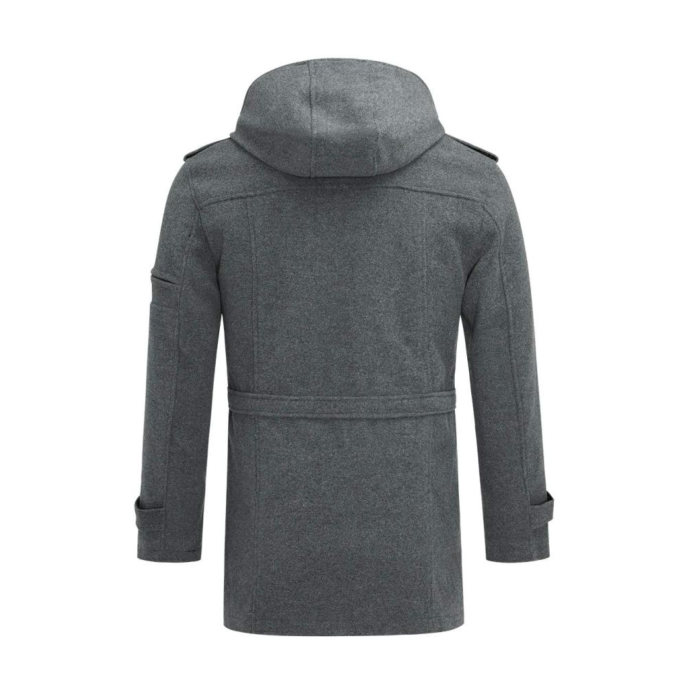 Stilvoller Herrenmantel Wollmantel mit Kapuze für den Winter perfekter Regular Fit mittellang und warm. Entdecke den klassischen Look jetzt