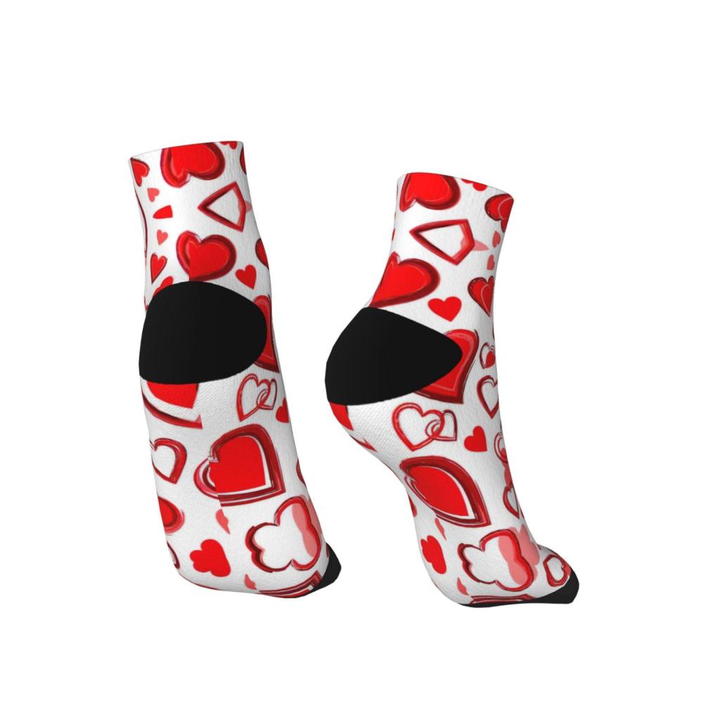 Komfortable Knöchelsocken für Erwachsene mit stilvollen Designs – Romantisches Rot Unisex One Size Ideales Geschenk für Damen und Herren