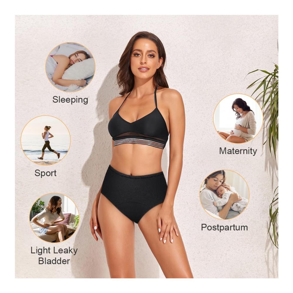 Ultimativer Komfort Damen Panties & Hipsters für jede Phase - Perioden Unterwäsche Baumwollslips für Menstruation & Postpartum. Absorbierend und auslaufsicher