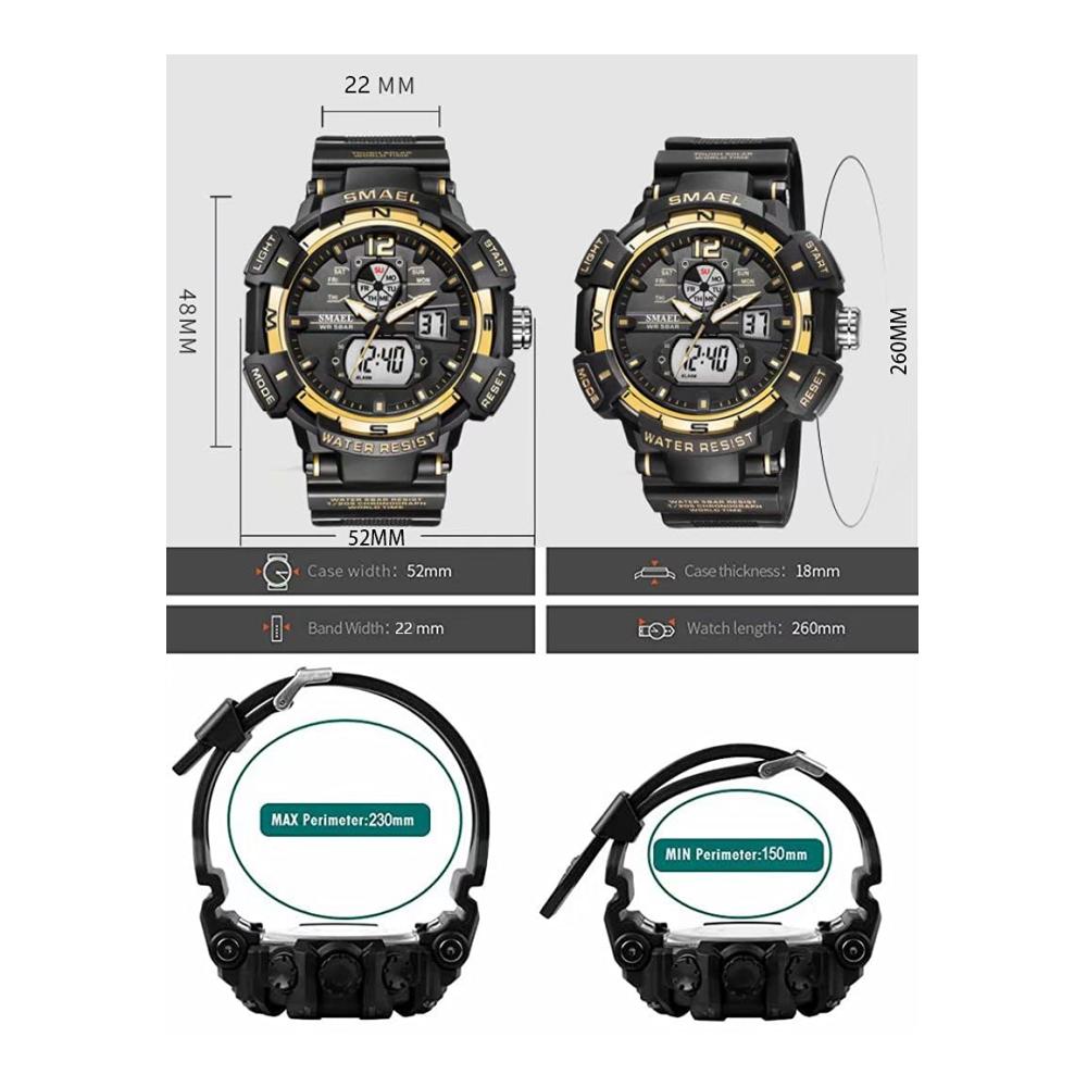 Entdecken Sie die ultimative Vielseitigkeit Armbanduhren für Herren - Sport Outdoor Wasserdicht Militär-Design Digital & Analog mit Alarm Datum Multifunktion & LED-Stoppuhr