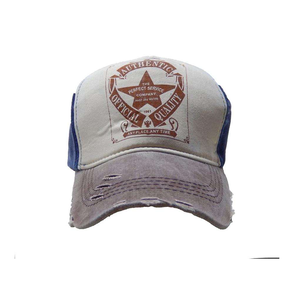 Einzigartiges YULOONG Vintage Baseball Cap mit Pentagramm Sternmuster Stilvoller Denim-Trucker für Outdoor-Enthusiasten Unisex-Design aus 100% Baumwolle