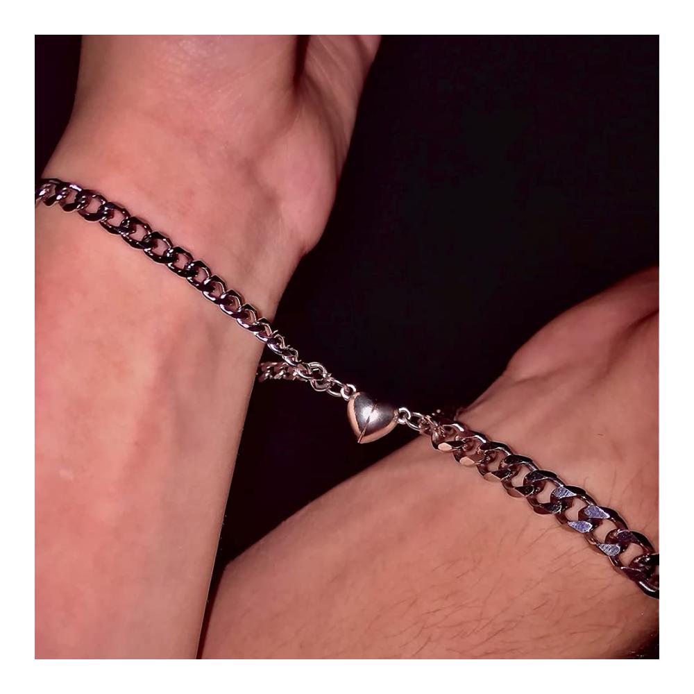 Erleben Sie magnetische Anziehung! VELESAY Edelstahl Armbänder Ein Set für Partnerschaft und Freundschaft. Perfekte Geschenke für Pärchen und Freunde. Stilvoll verbunden