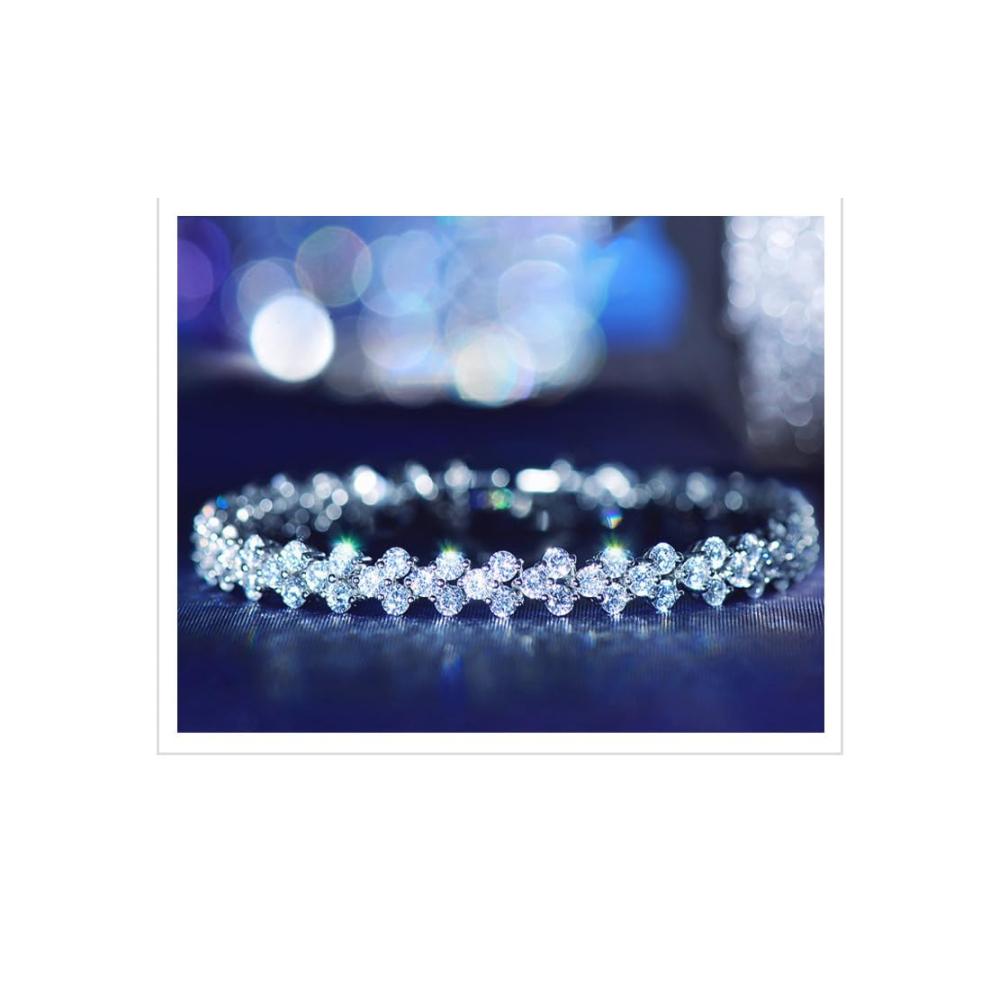 Elegante Damen Armbänder - Tennisarmband mit Cubic Zirkonia - Glänzende Kristalle - Perfektes Geschenk für Hochzeit Geburtstag und Weihnachten - Zierlicher Armschmuck