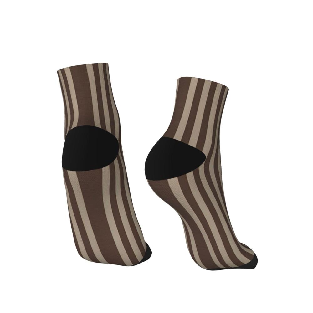 Trendige Knöchelsocken für Damen und Herren - Bequeme Einheitsgröße mit modischen braunen Streifen - Perfekte Socken für jeden Anlass