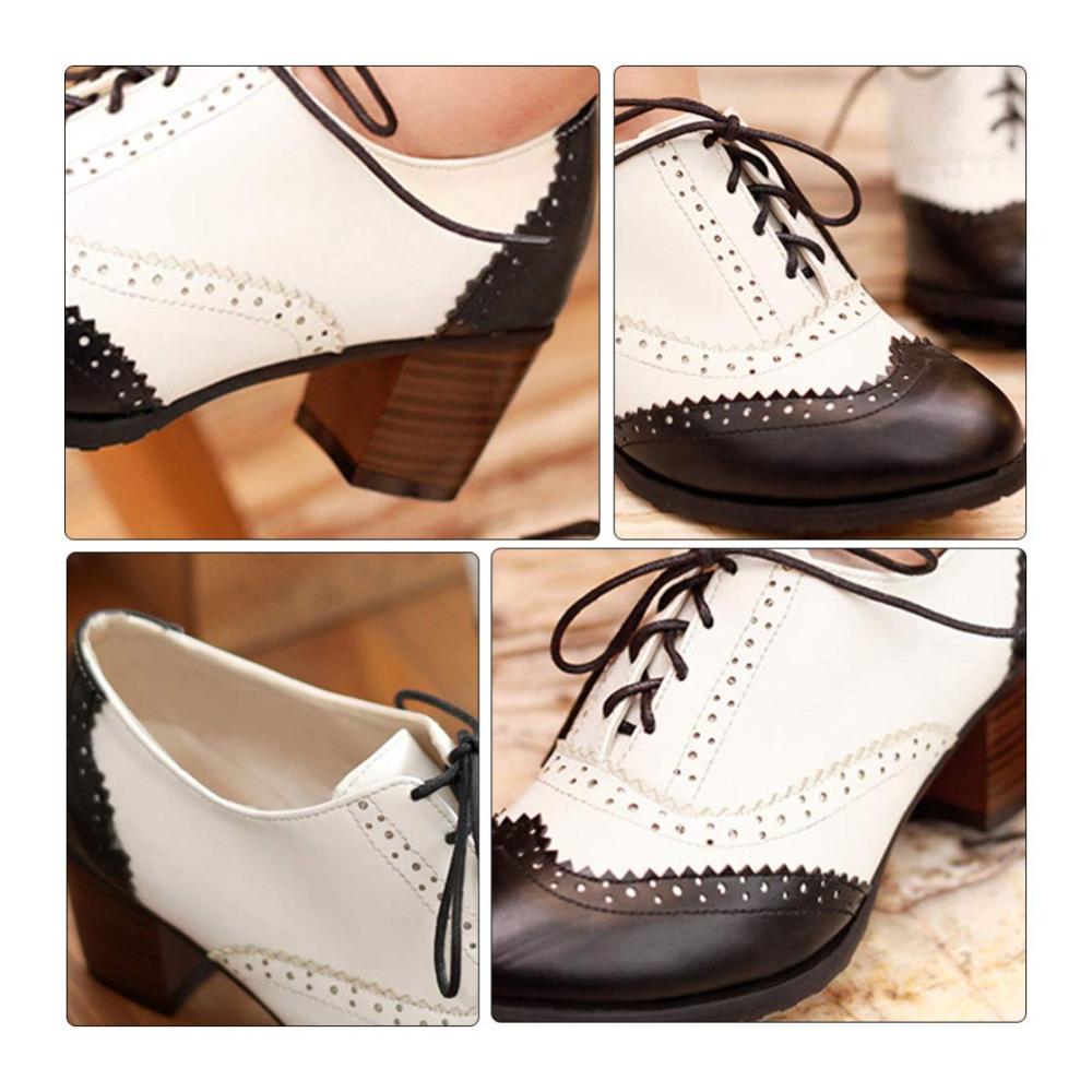 Stilvoll unterwegs Holibanna Schnürhalbschuhe – Vintage Oxfords mit Flügelspitze und Blockabsatz für einen Retro-Look. Jetzt sichern und jeden Schritt zum Statement machen