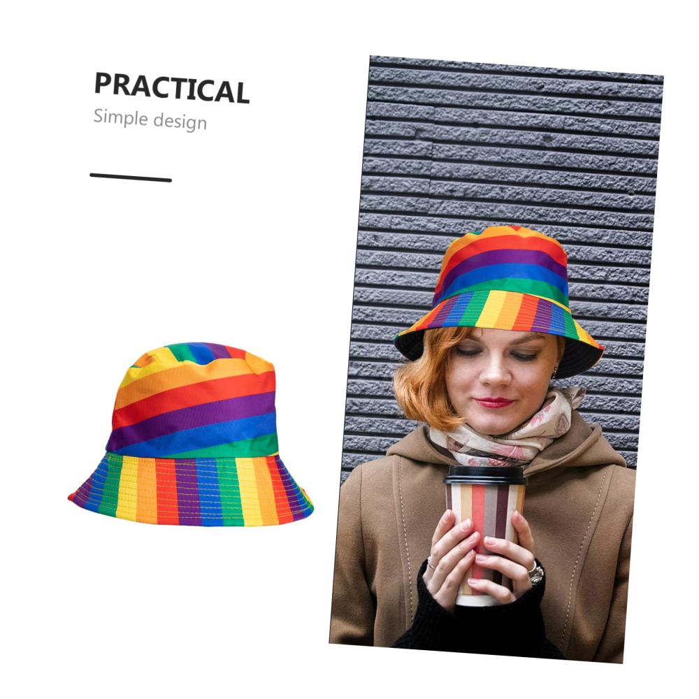 Entdecke den bunten Charme Faltbarer Regenbogen-Fischerhut für Party Strand & Abenteuer! Ideales Outdoor-Accessoire mit stilvoller Batikoptik