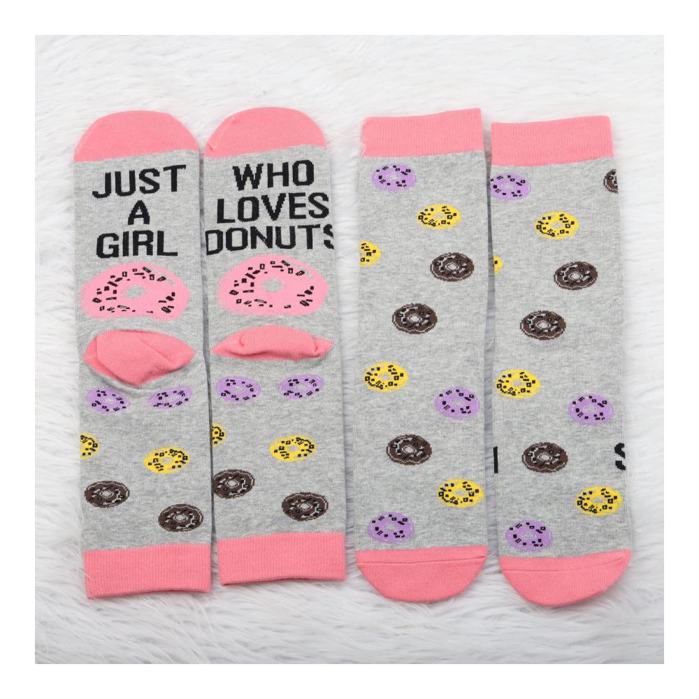 2er Pack Mädchen & Frauen Socken mit Donut-Design | Perfektes Geschenk für Donut-Liebhaber | Ideal für Freizeit & Büro | Einzigartige Donut-Themen Finger-Socken