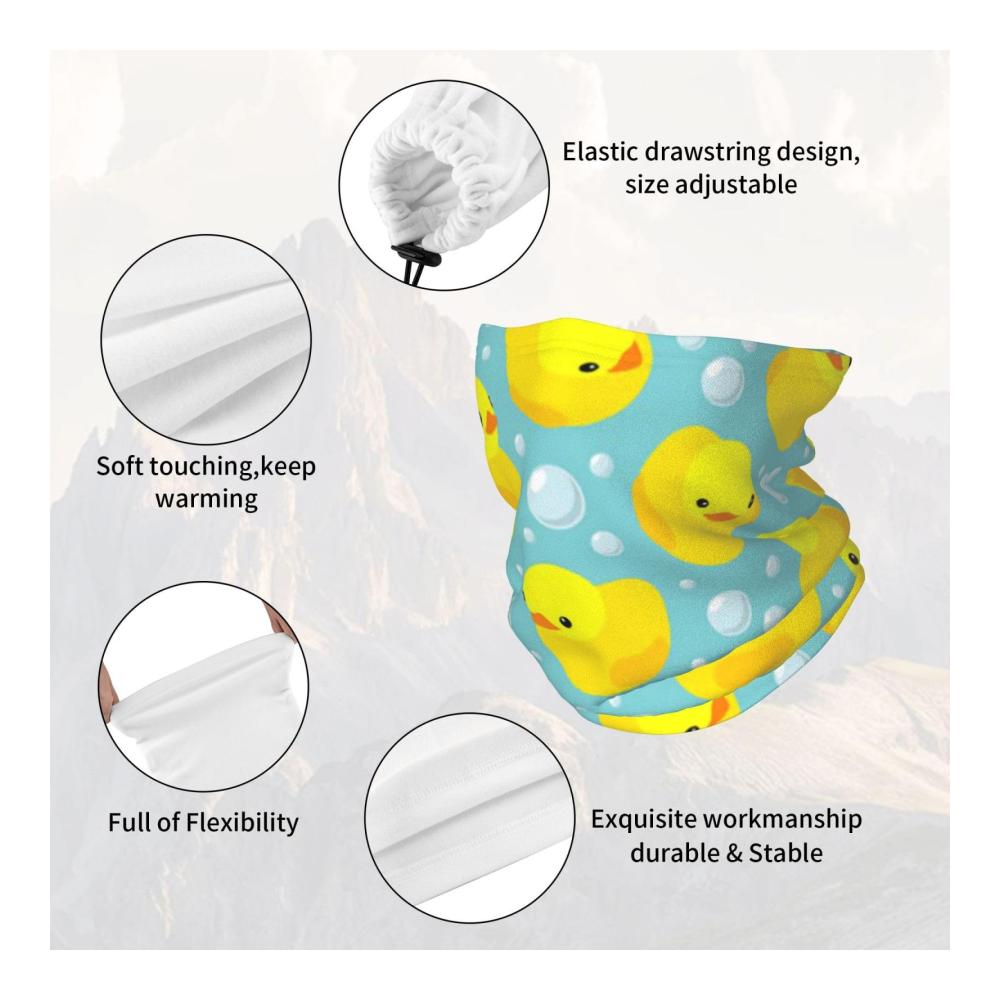 Ultimativer Sturmhauben-Halswärmer Winddichter Skischal mit niedlicher Gummiente für Damen und Herren. Perfekt für Laufen Skifahren & Sport im Winter. In Schwarz One Size