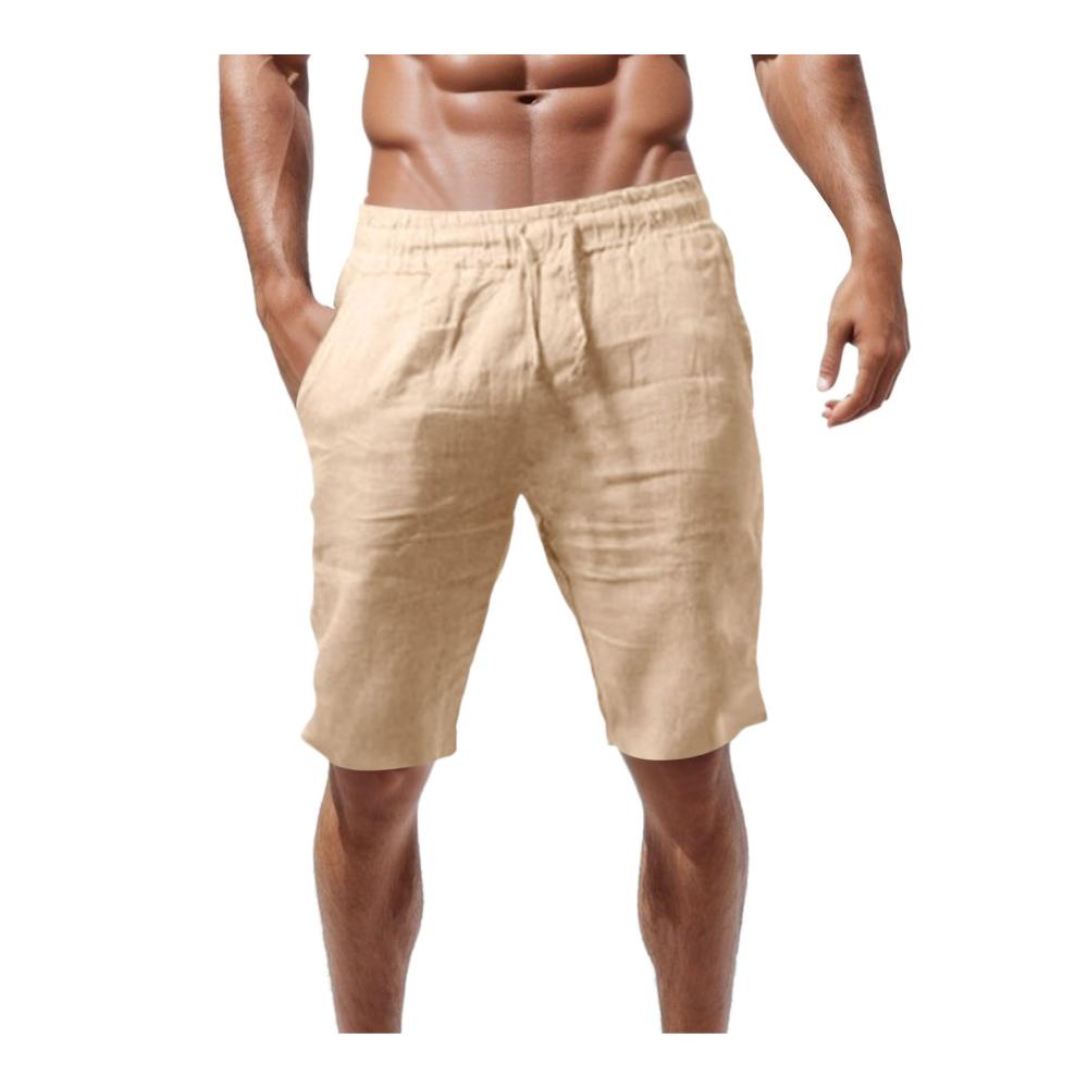 Sommerleicht Herren Leinen Shorts Stretch Taille Taschen Kordelzug. Perfekt für Strand und Freizeit. Entdecke Komfort und Stil