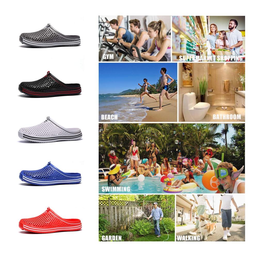 Ultimativer Sommerkomfort mit geschlossenen Unisex-Clogs! Atmungsaktiv und stylisch für Strand Garten und mehr. Ideal für Männer und Frauen. Größe 36 EU Reingrau