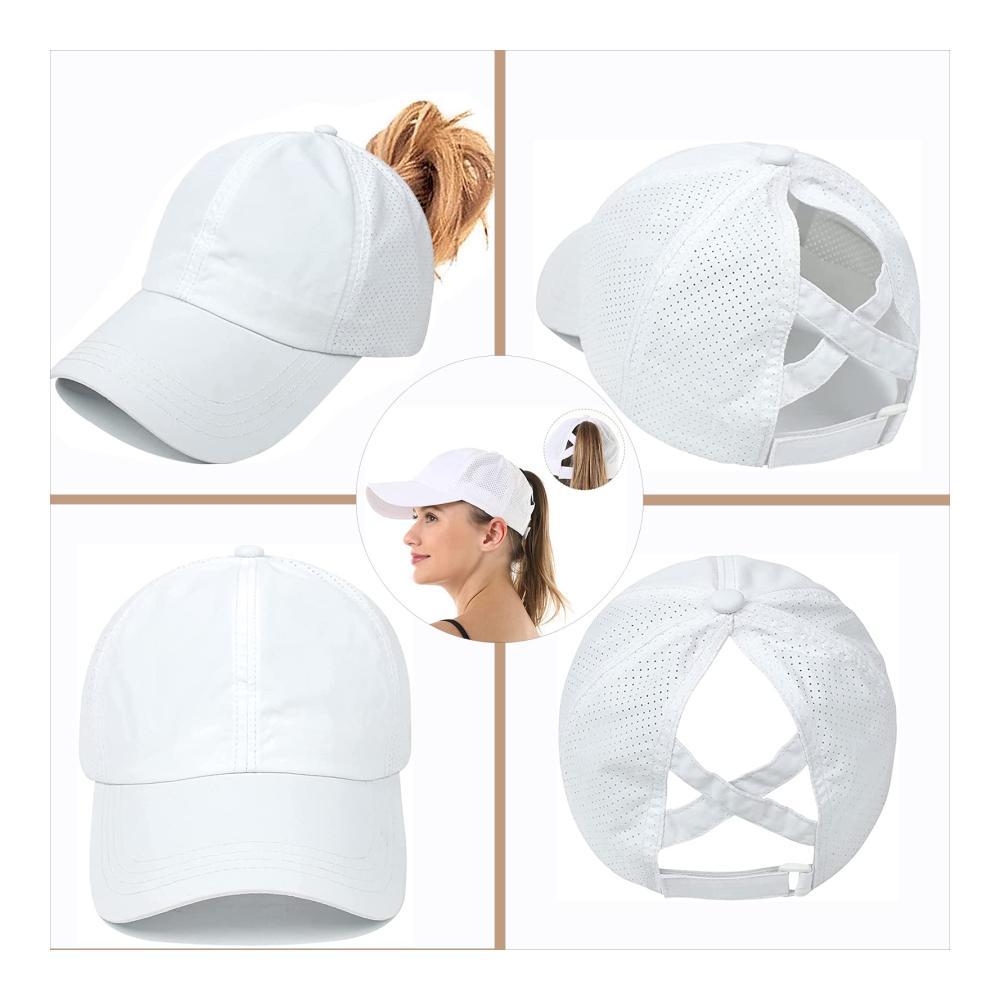 Hochwertige Damen Mesh Baseball Cap mit Schnell Trocknendem Material | Verstellbarer Sonnenhut für Laufen und Sport | UV-Schutz Basecap mit Ponytail Feature