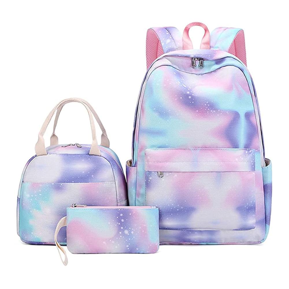 Einzigartiges Sternenhimmel Graffiti Schultaschen-Set für Mädchen – Wasserdichter Rucksack mit Stift- und Lunchtasche – Perfekt für stilvolle Studenten