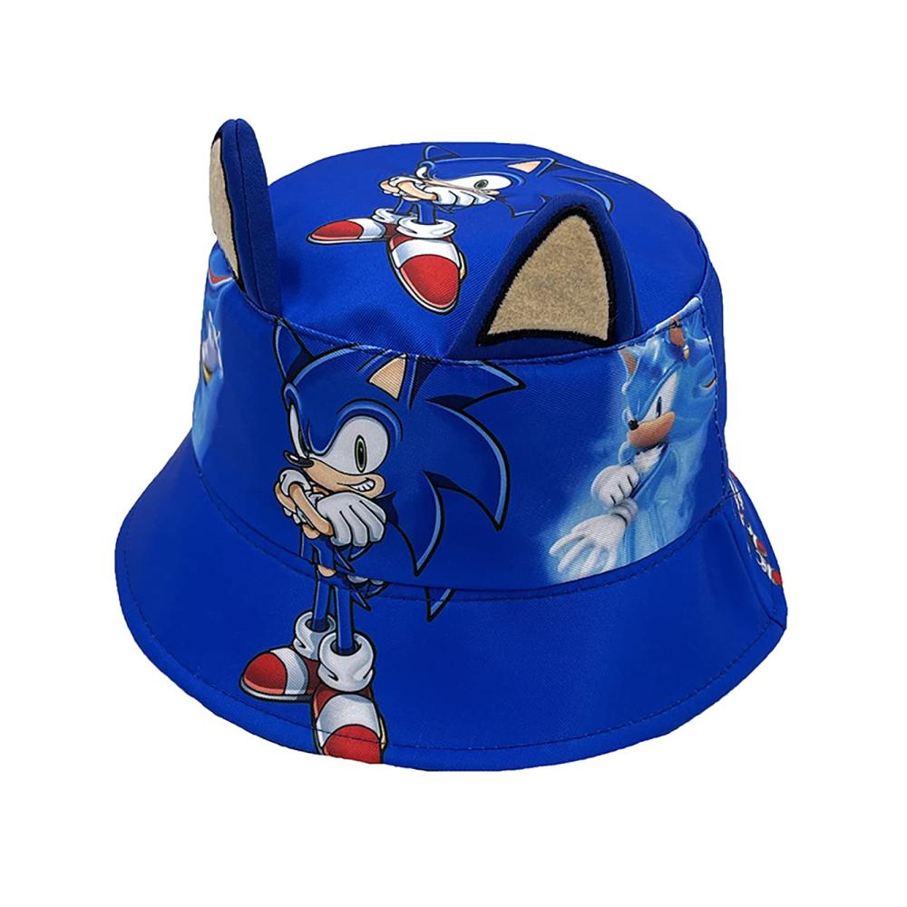 Entzückender Bonamana Sonic Fischerhut für Kinder | Sonnenhut Baumwolle Cartoon Geschenk | Unisex Strandhut Fischerhüte Jungen Mädchen | Kopfumfang 22 Zoll