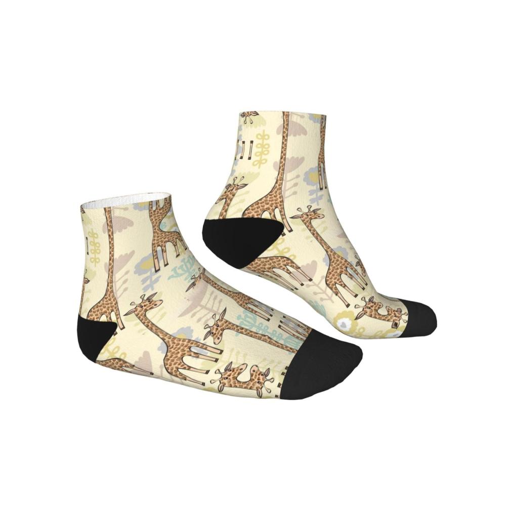 Stilvoll und Bequem Handgezeichnete Giraffen-Knöchelsocken für Damen und Herren - Einheitsgröße Modische Muster Ideal für Erwachsene Hoher Tragekomfort