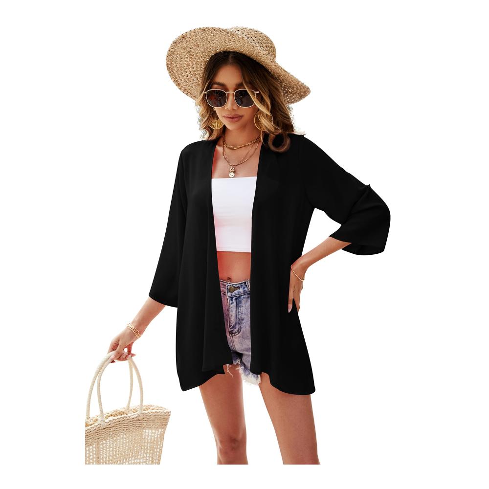 Sommer Must-Have Damen Pareos & Strandkleider Kimono Cardigan 3/4 Arm Boho Cover Up - Leicht Luftig & Stilvoll für den Strand