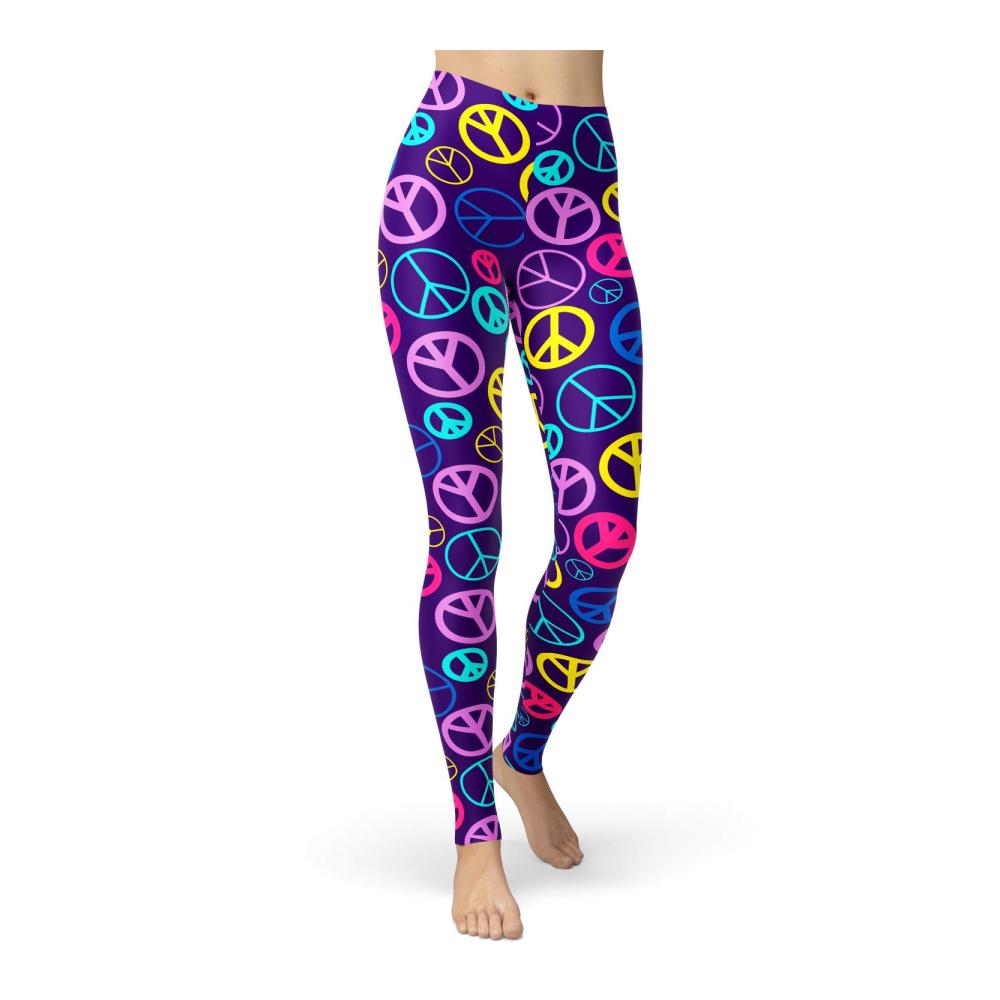 Hippie Leggings Peace Sign