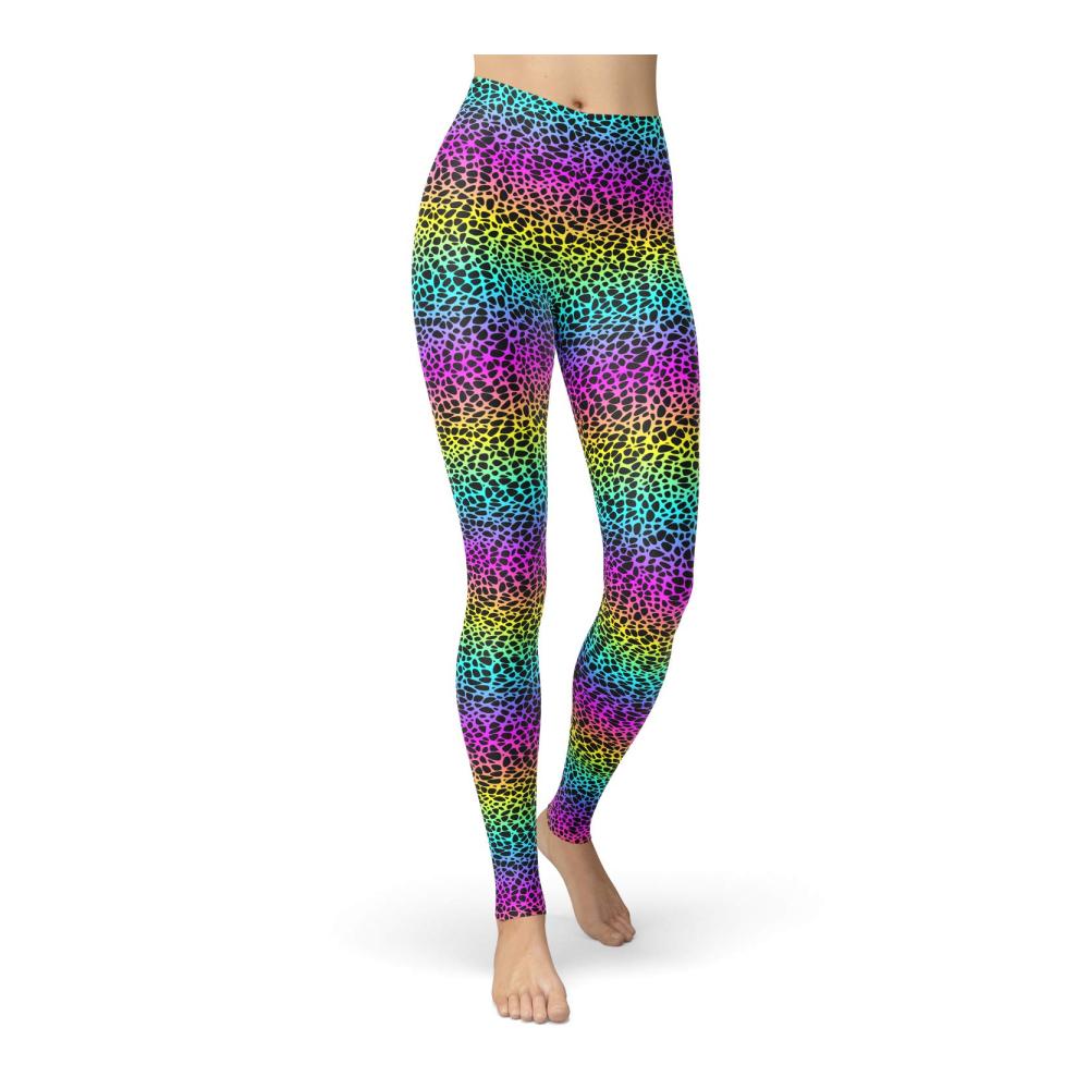 Regenbogen Leoparden Leggings