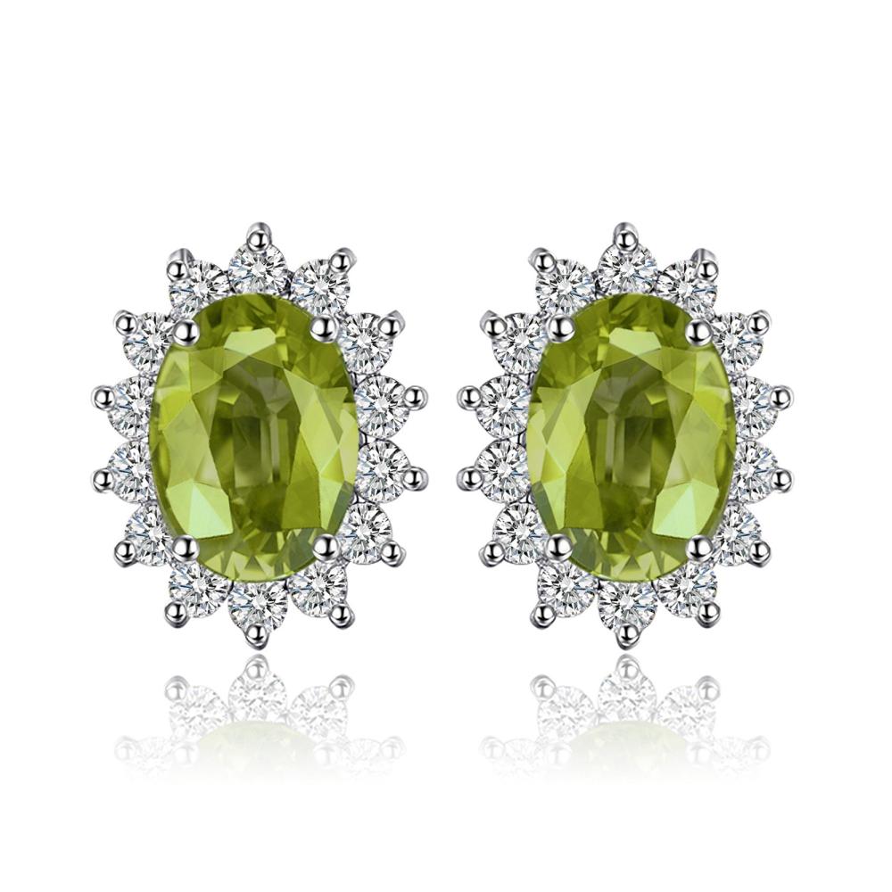 4-1 Oval 1.2ct Peridot Ohrstecker Sterling Silber