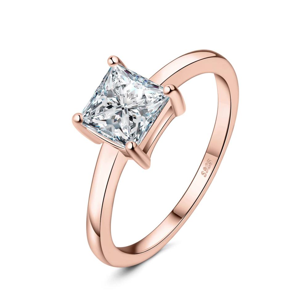 3-prinzessschliff 1ct Zirkonia Ringe Rosegold